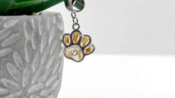 Charms do bransoletki z sierścią lub prochami zwierząt w kształcie łapki (srebro 925) (Kopia)