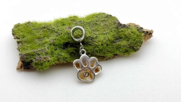 Charms do bransoletki z sierścią lub prochami zwierząt w kształcie łapki (srebro 925) (Kopia) - obrazek 2
