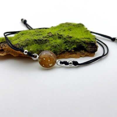 Bransoletka okrągła z Twoimi kwiatami, włosami, prochami lub sierścią zwierząt (srebro 925)