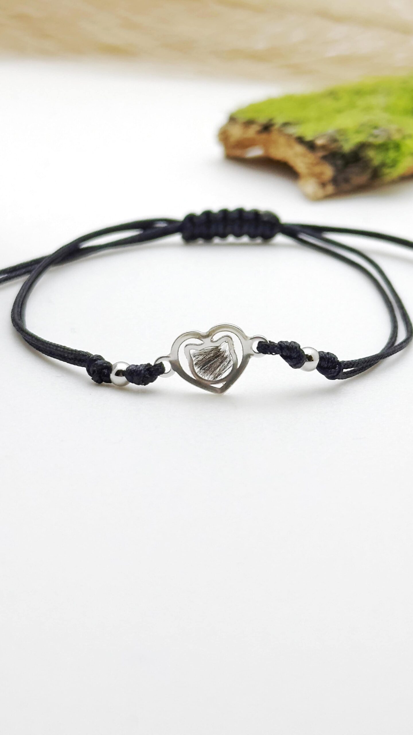 Bransoletka z sierścią lub prochami kota (srebro 925)