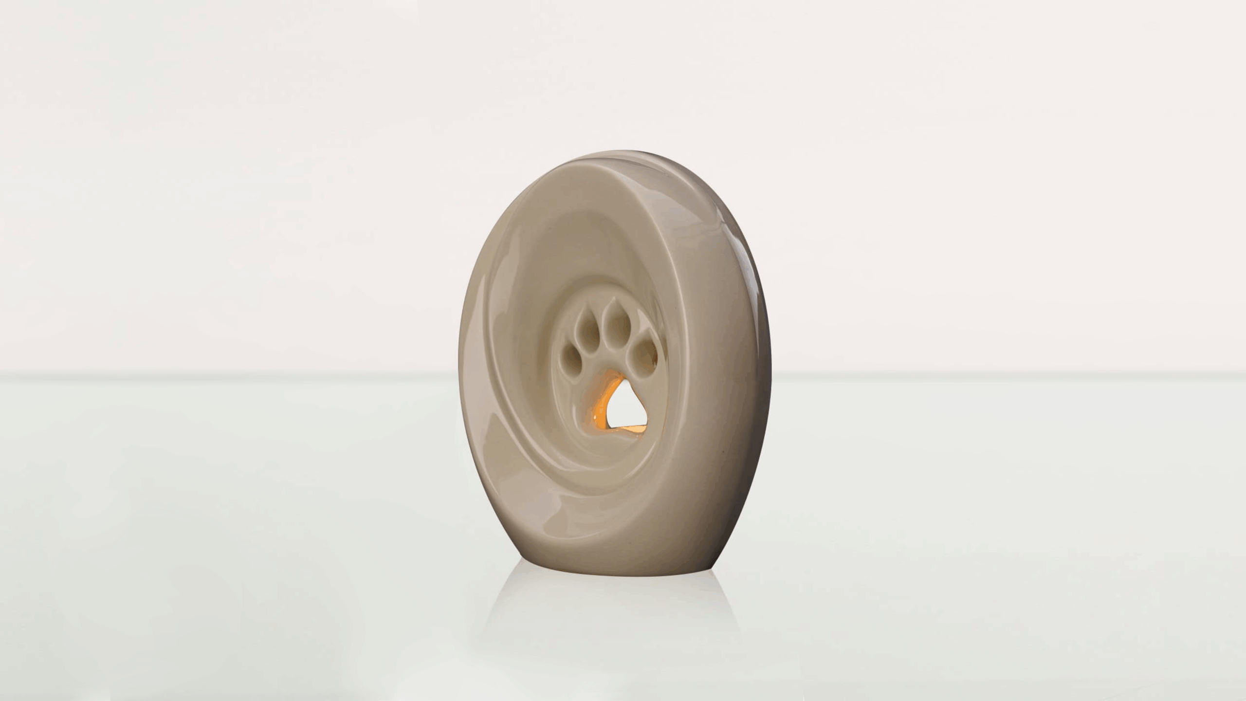 Urna łapka z miejscem na świeczkę beżowa - obrazek 3