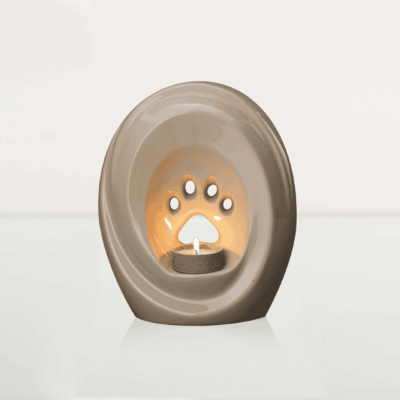 Urna łapka z miejscem na świeczkę beżowa