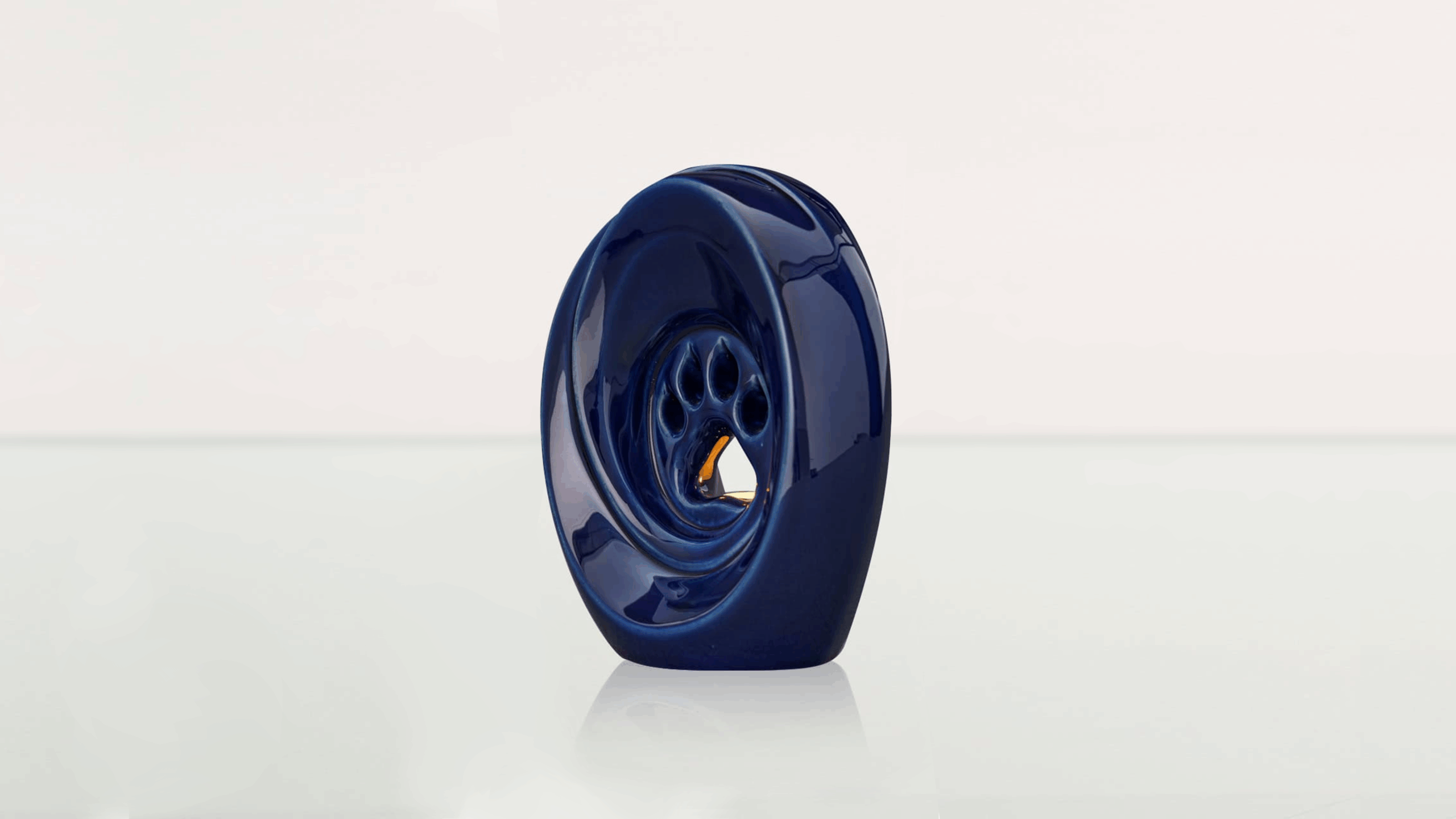 Urna łapka z miejscem na świeczkę kobaltowy metalik - obrazek 2