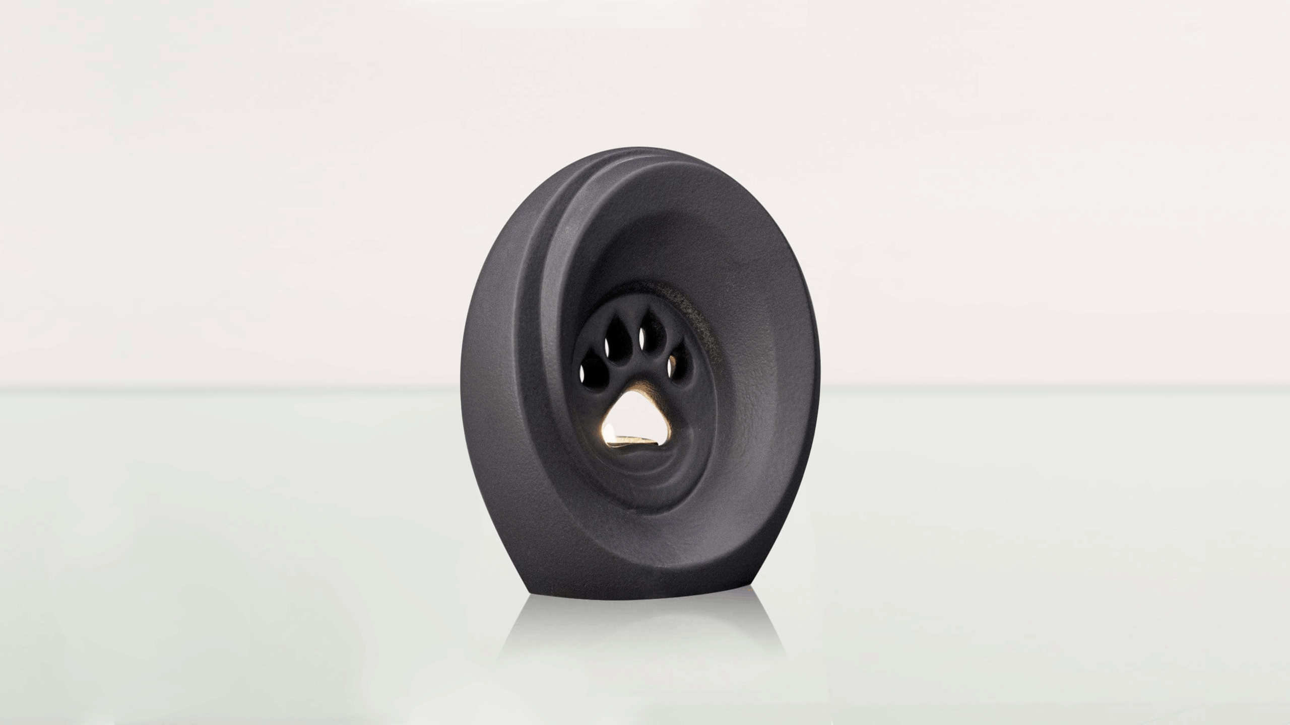 Urna łapka z miejscem na świeczkę szara matowa - obrazek 2