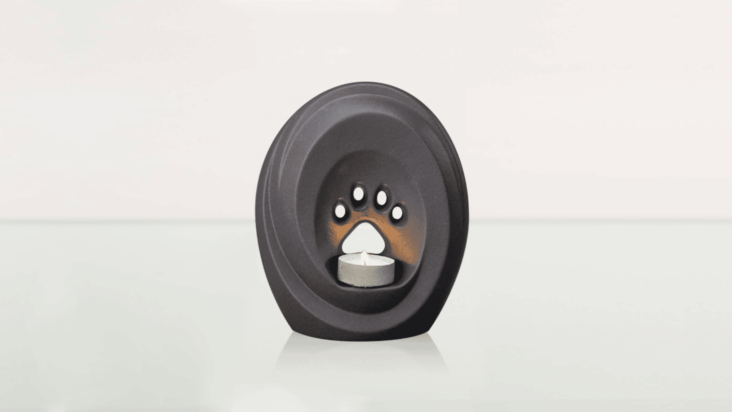 Urna łapka z miejscem na świeczkę szara matowa