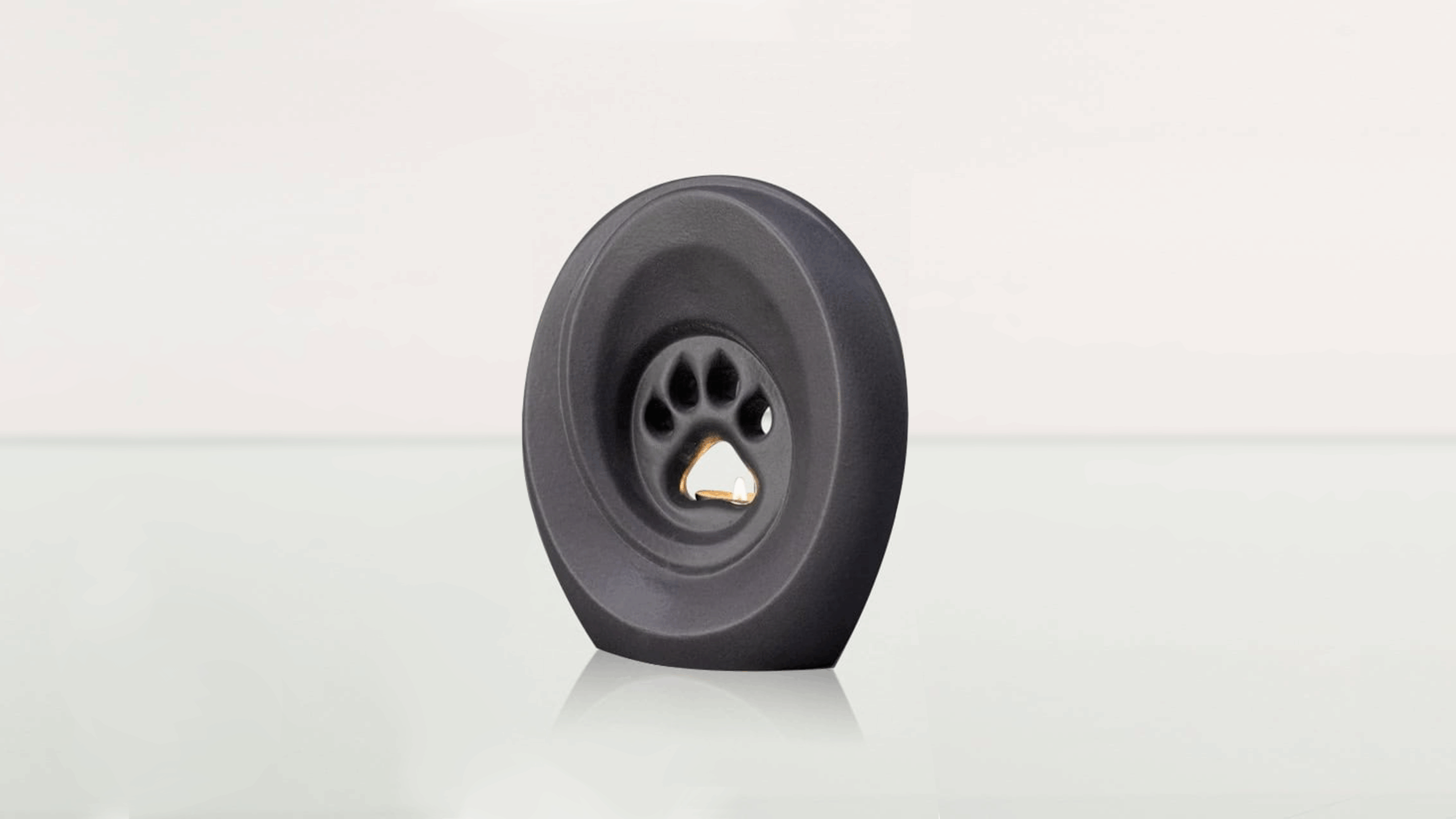 Urna łapka z miejscem na świeczkę szara matowa - obrazek 3