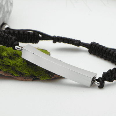 Bransoletka męska srebrna mini urna na prochy, włosy lub sierść zwierząt