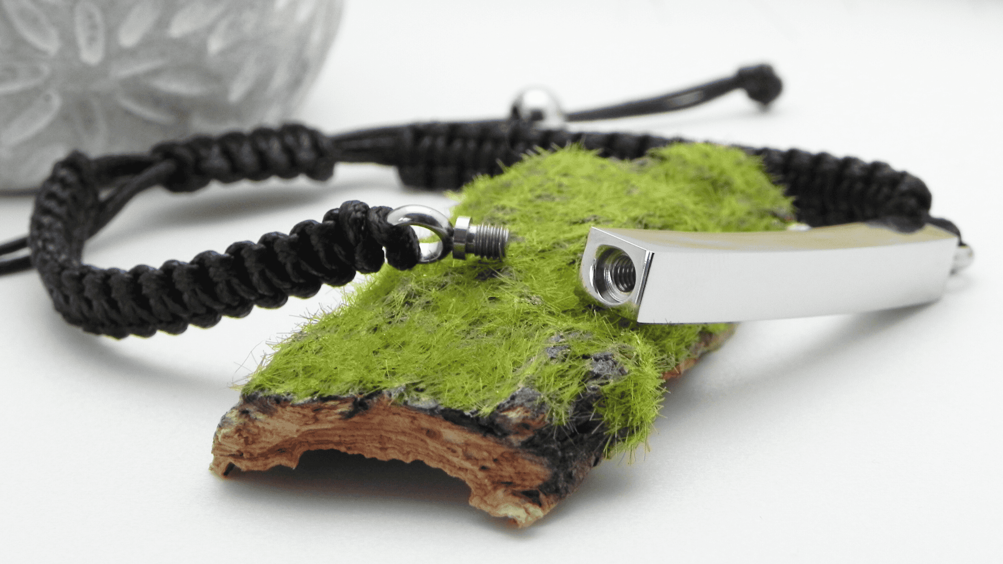 Bransoletka męska srebrna mini urna na prochy, włosy lub sierść zwierząt - obrazek 4