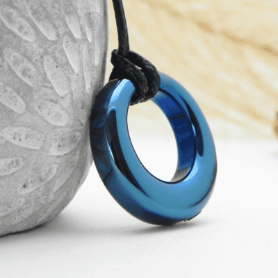 Mini urna na prochy naszyjnik koło niebieskie